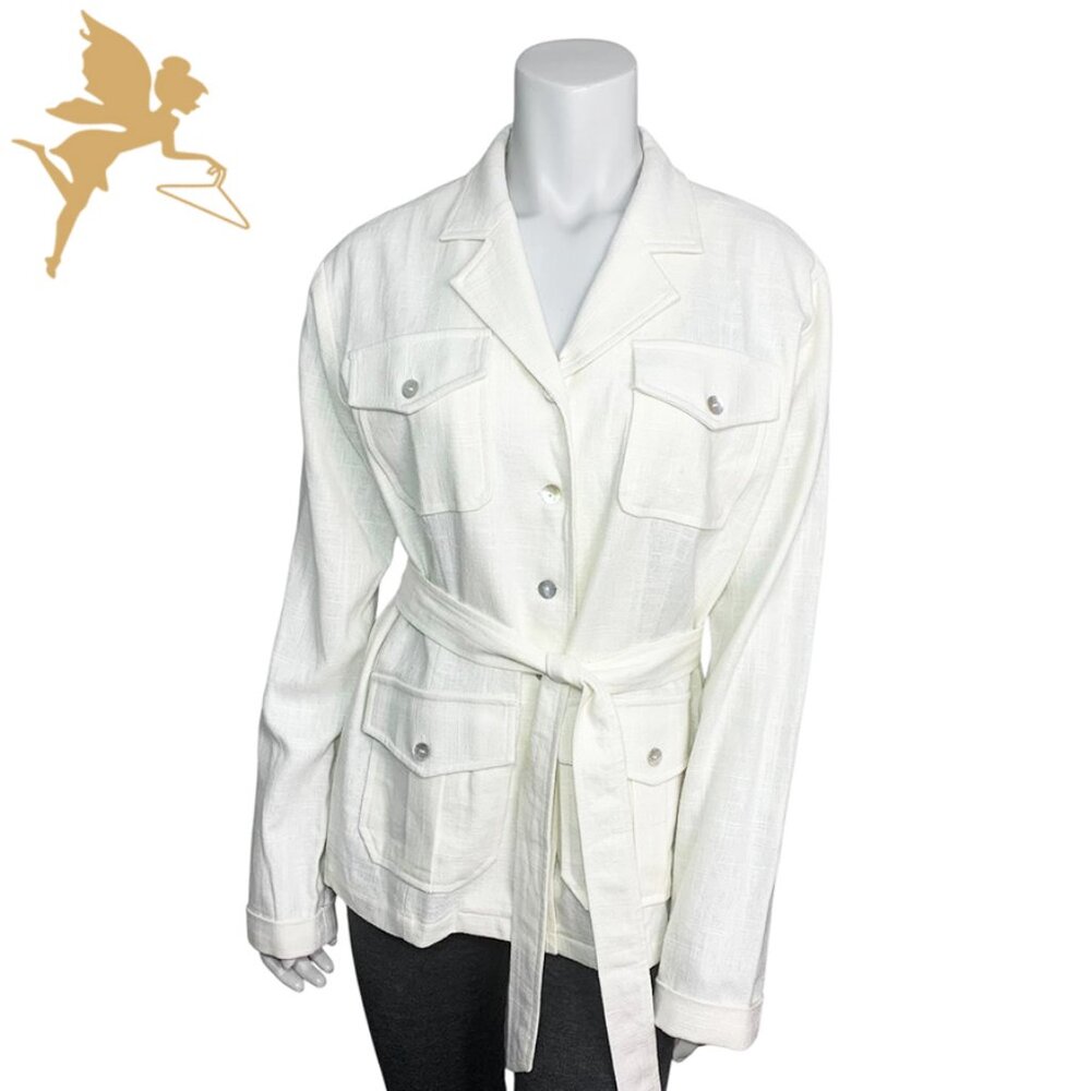 NWT CJ LAING Linen Safari Jacket